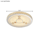 Modern Bevel Cut Glass Led Ceiling Mounted Flush Light In Chrome For Sleeping Room