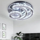Modern Beveled Crystal Crescent & Sun Ceiling Light - Silver Semi Flush Mount For Bedrooms / White