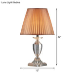 Modern Beveled Crystal Reading Lamp 12/13 Wide - Light Brown Jar Task Lighting 1 Bulb