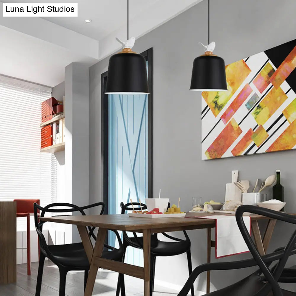 Modern Bird Aluminum Pendant Light With Empire Shade - Perfect For Porch