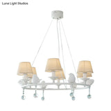 Modern Bird Pendant Chandelier In White For Villa