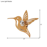 Modern Bird-Shaped Wood Sconce With Beige Wall Mount - Bedside Lamp