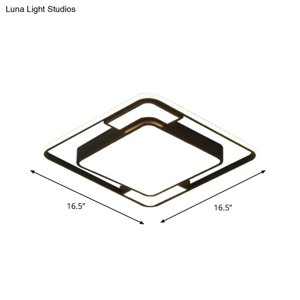 Modern Black Acrylic Ceiling Light Led Flush Mount - Warm/White/3 Color Living Room