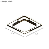 Modern Black Acrylic Ceiling Light Led Flush Mount - Warm/White/3 Color Living Room