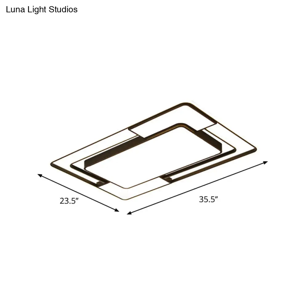Modern Black Acrylic Ceiling Light Led Flush Mount - Warm/White/3 Color Living Room