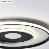 Modern Black Acrylic Circle Ceiling Light Fixture - 18’/23.5’ Wide Flush Mount With