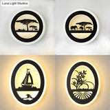 Modern Black Acrylic Wall Light For Living Room & Corridor - Natural View Sconce