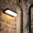 Modern Black Acrylic Wall Sconce With Flush Capsule Design And Half-Bulb Mounting / A