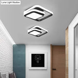 Modern Black Aluminum Led Flush Mount Ceiling Light For Foyer