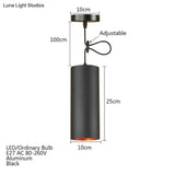 Modern Black Aluminum Pendant Light Led E27 Nordic Industrail Hanging Lamp For Living Room