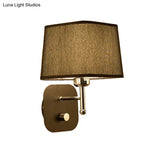 Modern Black And Beige Tapered Wall Sconce With 1 Light Backplate