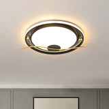 Modern Black And Gold Led Flush Mount Ceiling Light With Warm/White