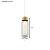 Modern Black And Gold Led Pendant Light With Clear Glass Shade - Simplicity Collection