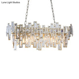 Modern Black And Gold Oval Pendant Lamp With Crystal Accents Island Lighting Functionality