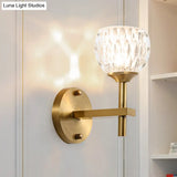 Modern Black And Gold Wall Light With Clear Dimpled Glass For Living Room