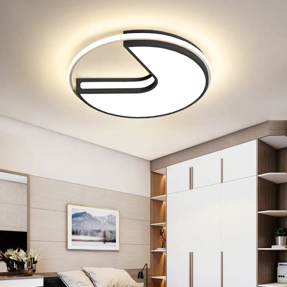 Modern Black And White Acrylic Led Ceiling Light For Hallway Black - White / 16’ Warm