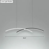 Modern Black And White Arc Ceiling Led Island Light For Living Room