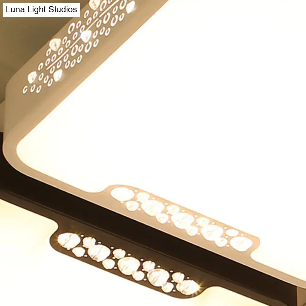 Modern Black And White Ceiling Light Fixture With Acrylic Shade - Choose Warm Or 3 Color 4/6 Lights