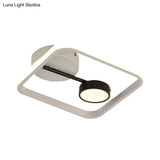 Modern Black And White/Gold Led Flush Mount Ceiling Light Fixture With Warm/White Metal Shade