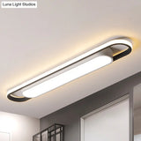 Modern Black And White Multi-Ring Flush Lighting - Led Acrylic Mount Lamp For Corridor White/Warm