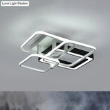 Modern Black And White Semi Flush Mount Ceiling Light With Acrylic Shade 3/4 Lights - Ideal For