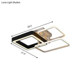Modern Black And White Semi Flush Mount Ceiling Light With Acrylic Shade 3/4 Lights - Ideal For