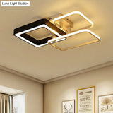 Modern Black And White Semi Flush Mount Ceiling Light With Acrylic Shade 3/4 Lights - Ideal For
