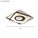 Modern Black And White Square Flush Ceiling Light Acrylic Led Fixture - 16’/19.5’/23.5’ Width
