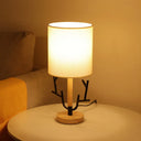 Modern Black Branch Night Table Lamp: 1-Head Wood Reading Light For Bedroom
