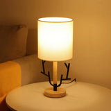 Modern Black Branch Night Table Lamp: 1-Head Wood Reading Light For Bedroom