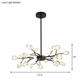 Modern Black Branching Chandelier With Metallic Multi-Light Suspension