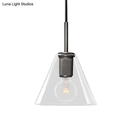 Modern Black/Brass/Chrome Pendant Lamp - 1 Light Clear Glass Ceiling Fixture