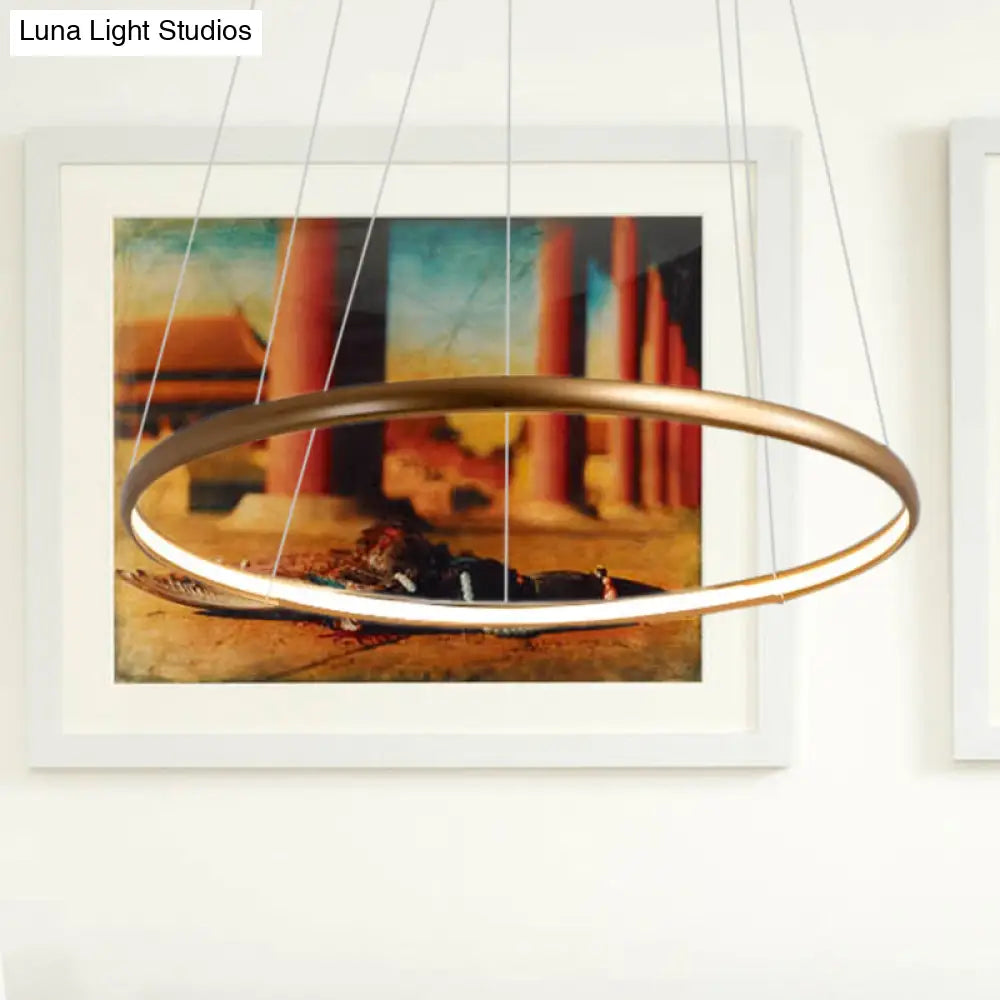 Modern Black Brown Gold Orbit Led Ceiling Light: 1/2/3-Light Acrylic Chandelier In Warm White