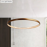 Modern Black Brown Gold Orbit Led Ceiling Light: 1/2/3-Light Acrylic Chandelier In Warm White