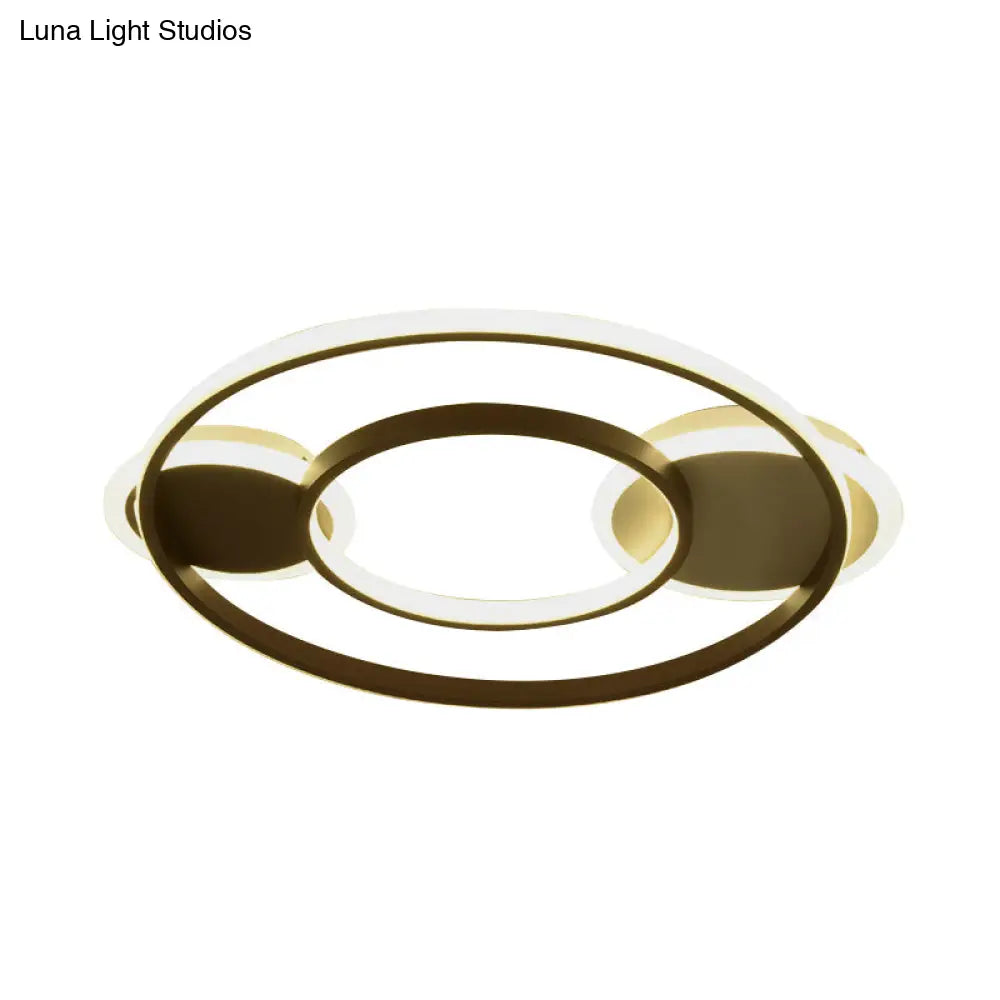 Modern Black Circle Flush Mount Led Ceiling Lamp For Child’s Bedroom