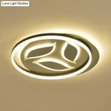 Modern Black Circle Flush Mount Led Ceiling Lamp For Child’s Bedroom