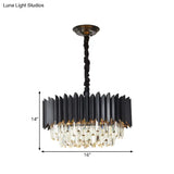 Modern Black Crystal Rod Pendant Chandelier - 4/5-Bulb Ceiling Hanging Light For Parlor