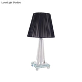 Modern Black Desk Lamp With Wide Flare Fabric Shade