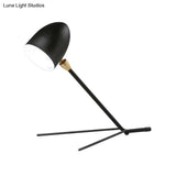 Modern Black Dome Task Light With Metal Shade - Ideal Reading Book Lamp