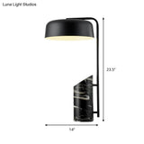 Modern Black Drum Task Book Light With Metal Shade