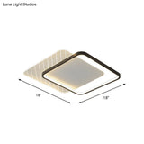 Modern Black Dual-Square/Round Flushmount Led Ceiling Light With Warm/White/3 Color