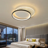 Modern Black Dual-Square/Round Flushmount Led Ceiling Light With Warm/White/3 Color