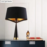 Modern Black Fabric Table Light With Empire Shade - Perfect For Living Room Nightstands
