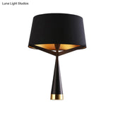 Modern Black Fabric Table Light With Empire Shade - Perfect For Living Room Nightstands