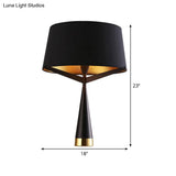 Modern Black Fabric Table Light With Empire Shade - Perfect For Living Room Nightstands