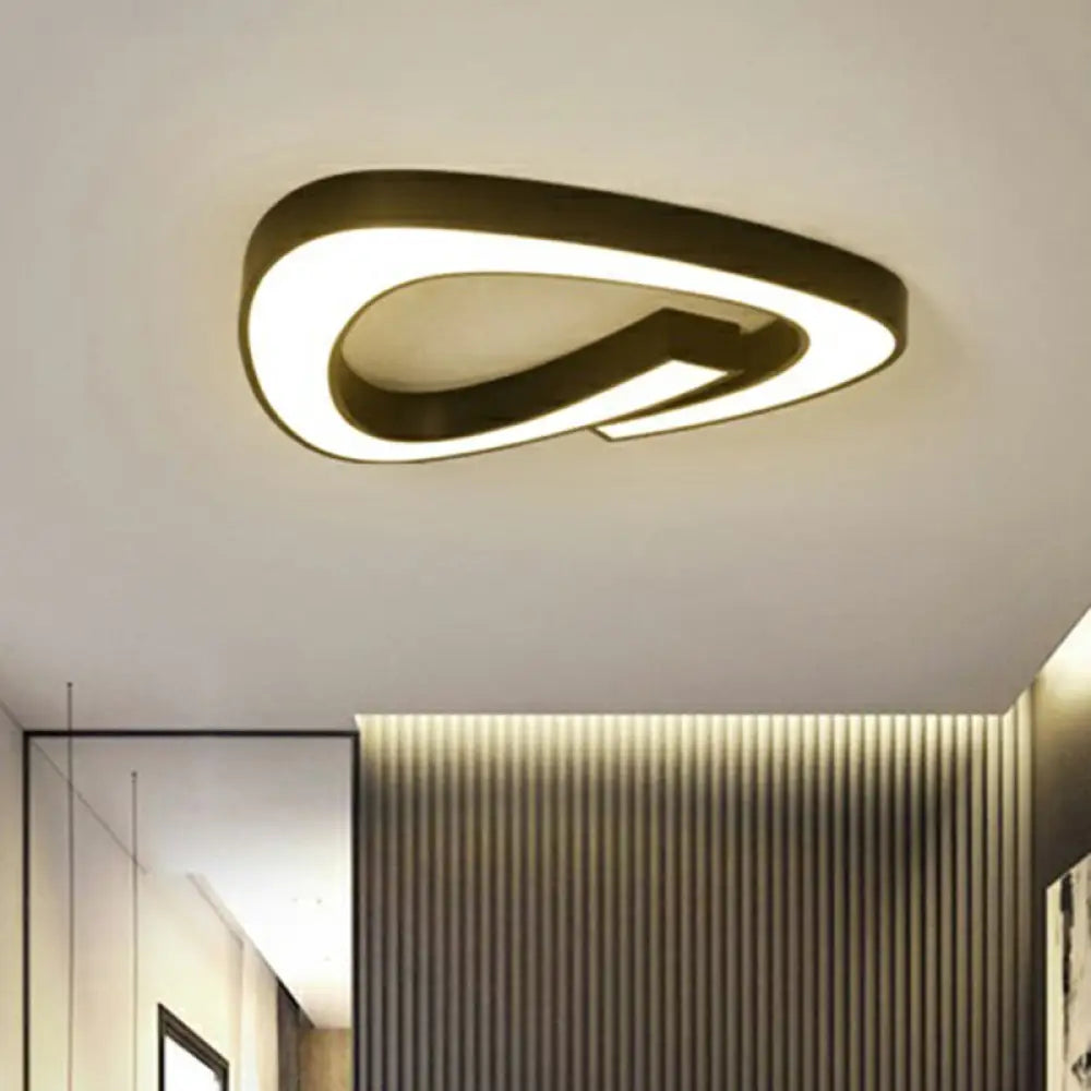 Modern Black Geometric Acrylic Shade Flush Mount Ceiling Light For Bedrooms / Third Gear Triangle