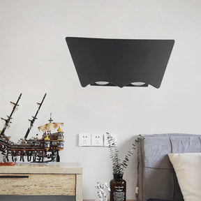 Modern Black Geometric Led Wall Sconce In Warm/White Light / White