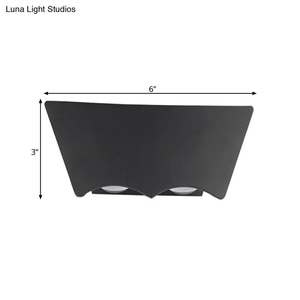 Modern Black Geometric Led Wall Sconce In Warm/White Light
