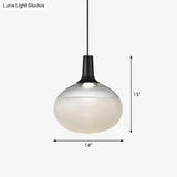 Modern Black Glass Elliptical Suspended Lighting Fixture For Restaurants