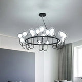 Modern Black Glass Led Chandelier For Living Room - Hanging Ceiling Lamp
